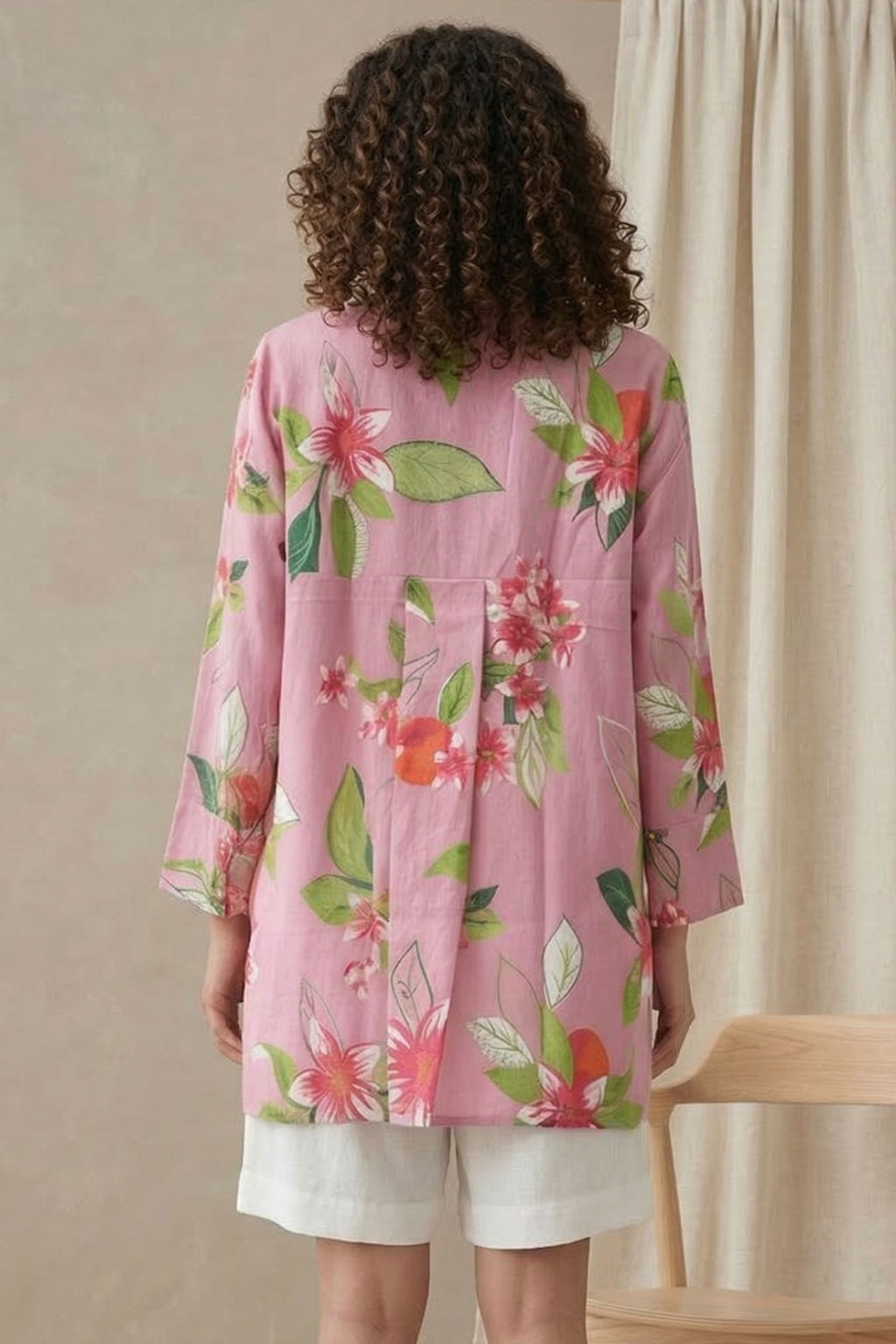Floral Bliss Cotton Linen Top