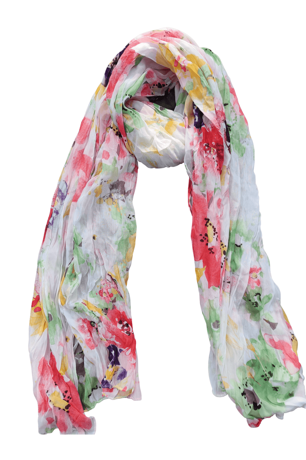 Colorful Floral Pattern Long Scarf - SAFEERA