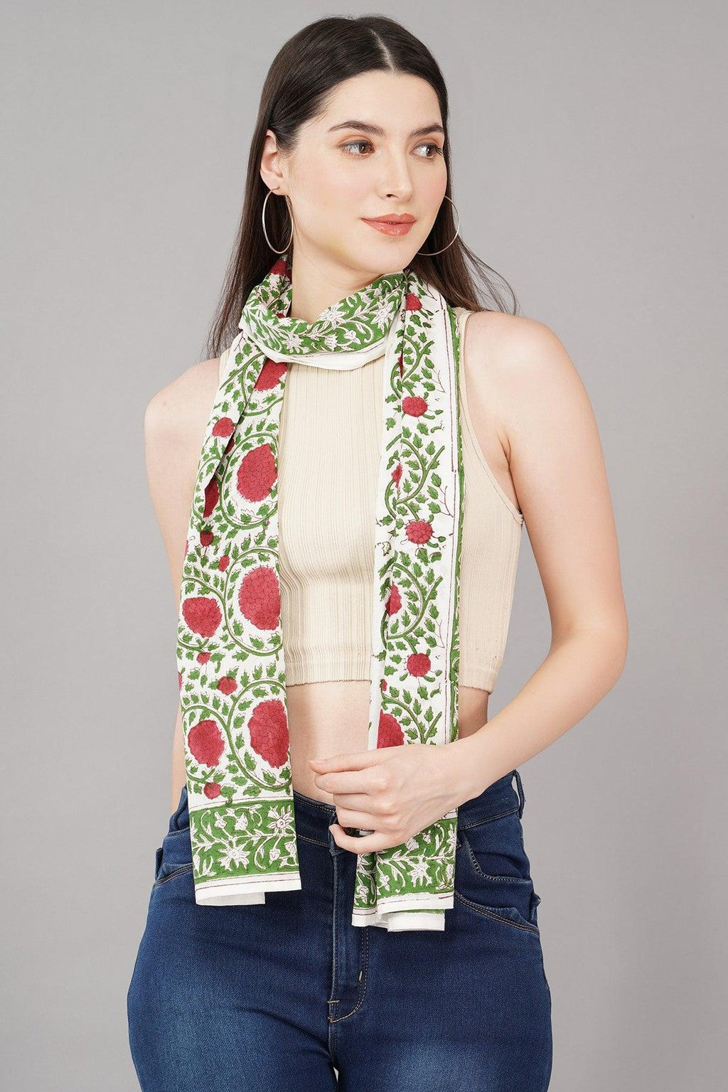 Floral Bouquet Cotton Scarf - SAFEERA